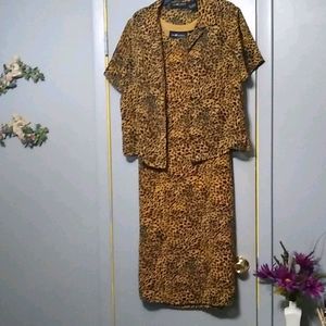 💃Sag Harbor Leopard Dress & Jacket 14 P